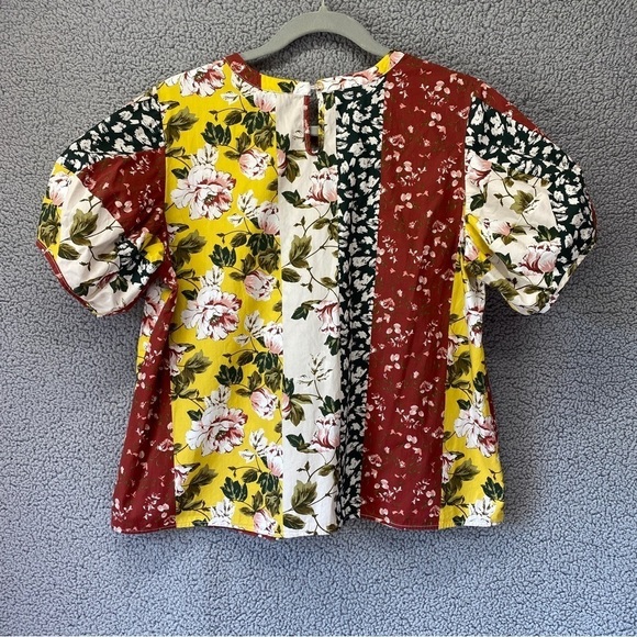 dRA Los Angeles Mojito Floral Patchwork ColorBlock Top - Picture 5 of 9